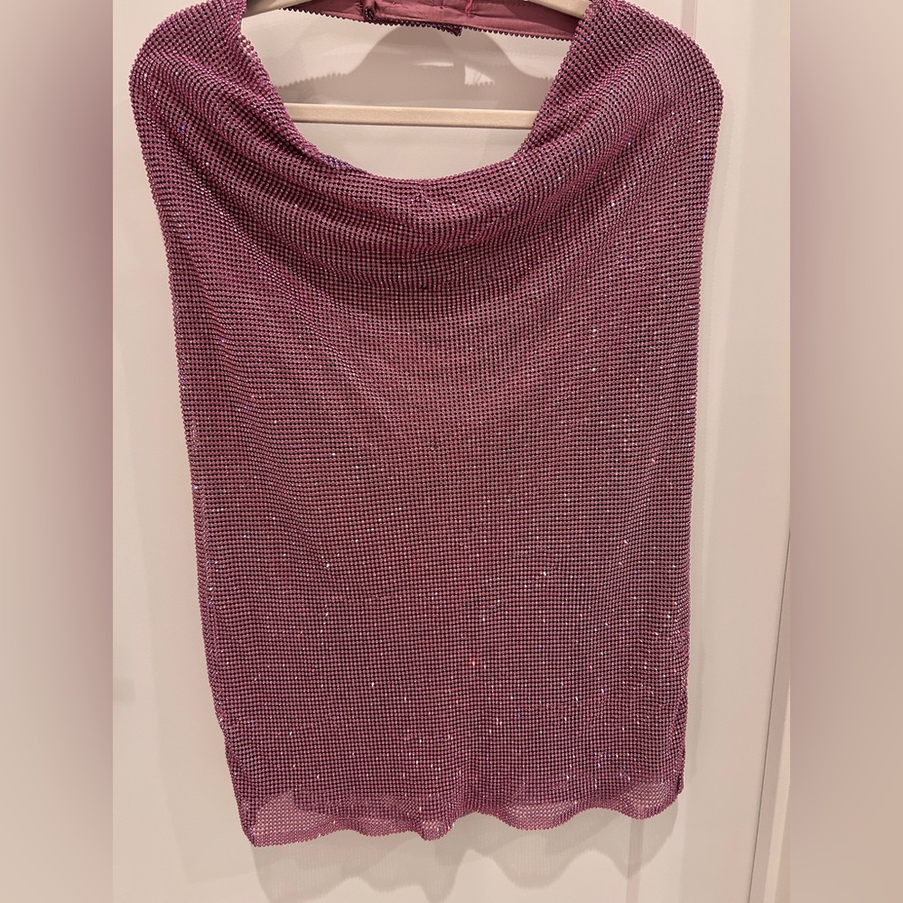 Meshki Meilani Diamanté halter dress (pink- medium)
